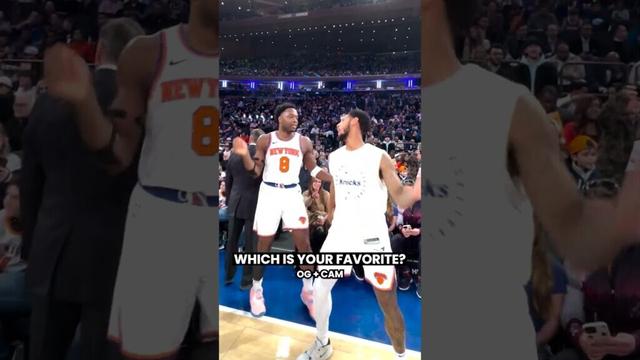comment below who’s got the best #handshake game 👇 #knicks #nba #basketballshorts