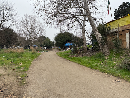 The bike paths in many parts of Silicon Valley are used as camps by people without accommodation.