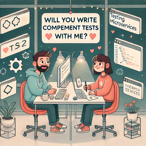 A couple which sits together writing tests