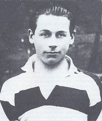 Kevin Barry in the rugby jersey of Belvedere College, Dublin