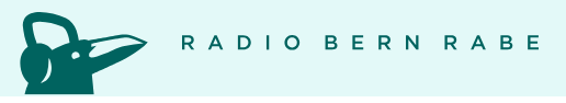 Ein Rabe mit Kopfhörern - das Symbol von Radio RaBe, dem freien Radio in Bern