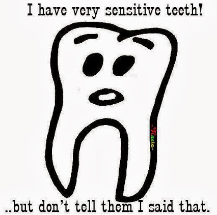 A sketch of a tooth, with roots and a face drawn on the side
"I have very sensitive teeth.. but don't tell them I said that!"