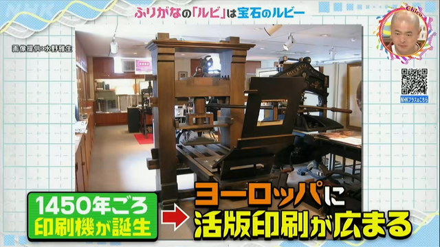 Photo of a printing press.

1450年ごろ
印刷機が誕生

ヨーロッパに
活版印刷が広まる