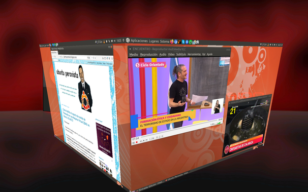 Cubo de Compiz en Ubuntu Mate 24.04LTS Noble Numbat