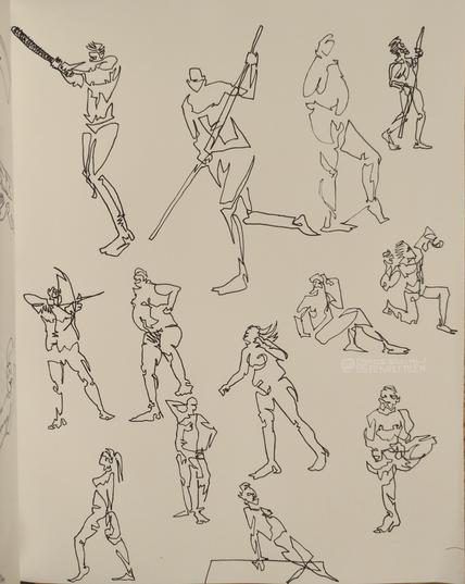 Black Fineliner on paper

Sketches of various people in different poses, each drawn in one continuous line.