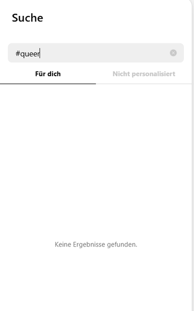 Search for #queer on insta with no results