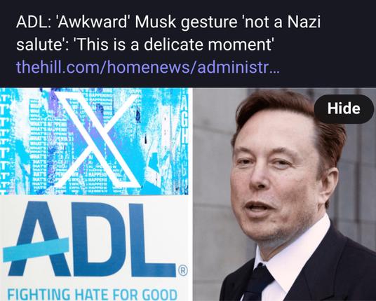 ADL: 'Awkward' Musk gesture 'not a Nazi salute': 'This is a delicate moment'