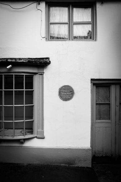 Detail of the front elevation of an old house.