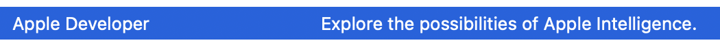 A screenshot of the message list in Apple Mail, showing an email from "Apple Developer" with subject "Explore the possibilities of Apple Intelligence".