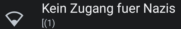 WLAN mit Name "Kein Zugang fuer Nazis"