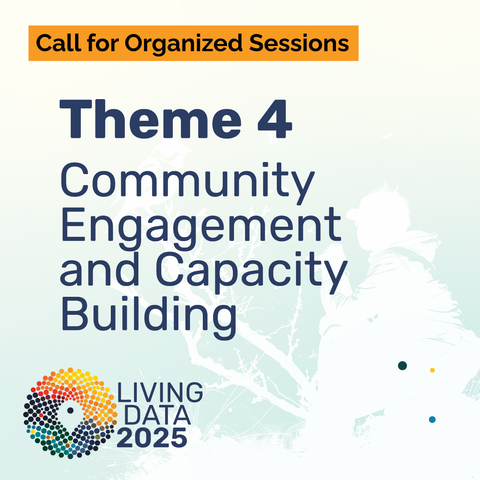 blue and yellow graphic that reads theme 4 community engagement and capacity building