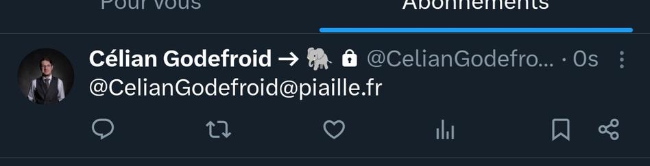 Capture d'écran de Twitter : le arobase n'est pas cliquable