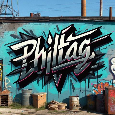 KI-generiertes Bild: Graffito "Philtag"