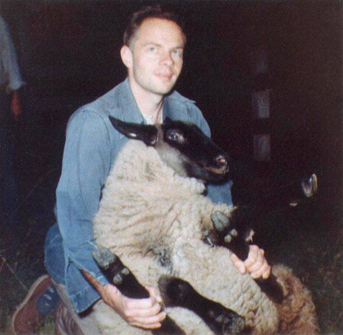A young Philip K. Dick, with a sheep, name unknown.
