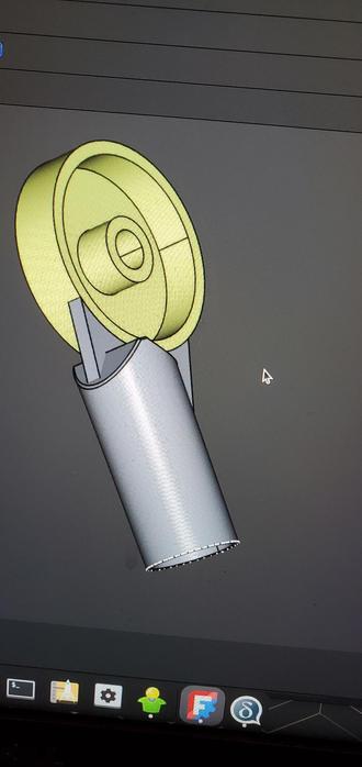 freecad viewport of modelled part