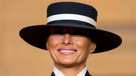 Melania Trump with a black head, covering the upper half of her face at her husband's second inauguration