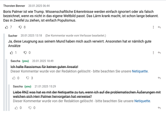 Screenshot Rhein-Neckar-Zeitung