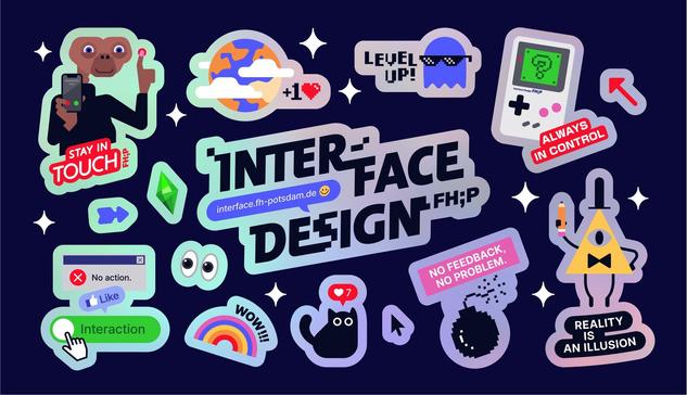 Fun stickers for the interface design programme at the FH Potsdam