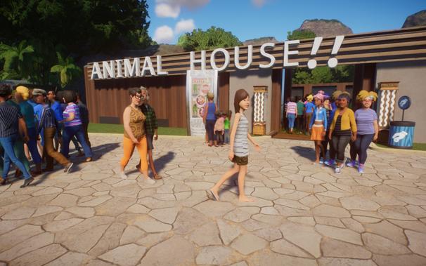 A reptile and amphibian exhibit with the name "ANIMAL HOUSE!!!!" IN ALL CAPS AND EXCLAMATION POINTS