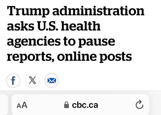 Trump administration asks U.S. health agencies to pause reports, online posts