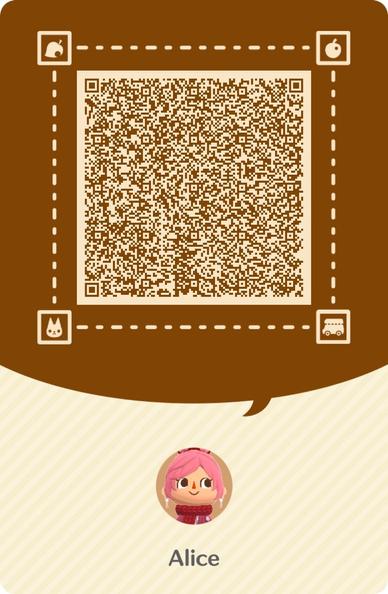 Alice’s Animal Crossing Pocket Camp Complete QR code.