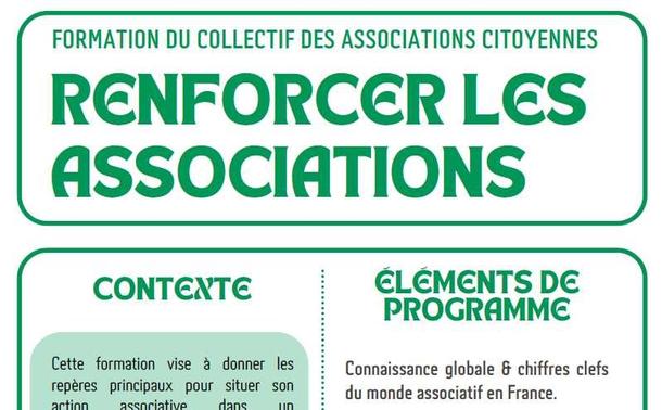 Affiche info formation "renforcer les associations" du cac