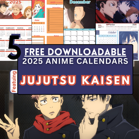 Free Downloadable 2025 anime calendars Jujutsu Jausen