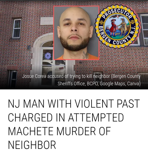 NJ MAN WITH VIOLENT PAST CHARGED IN ATTEMPTED MACHETE MURDER OF NEIGHBOR