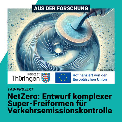Designentwurf zur Freiformpolitur mit periodisch radialverteilten Übergangsstrukturen; Foto: Michael Müller