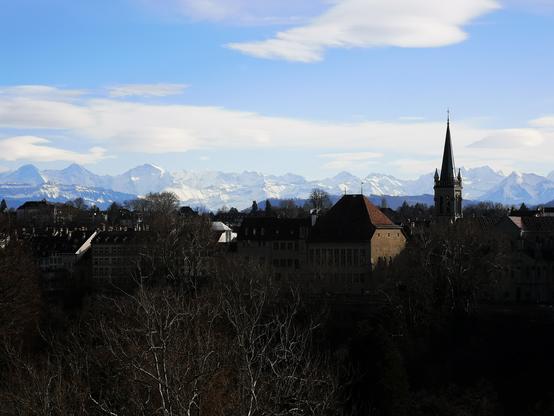 Bern und Oberland von der Kornhausbrücke aus