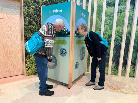 Exponat des Mückenatlas zu Lebensräumen von Stechmücken auf der Grünen Woche 2025.

Foto: Doreen Werner / ZALF