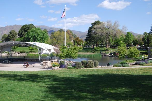 A city park in Los Alamos. It was surrounded by buildings back in the 40s.