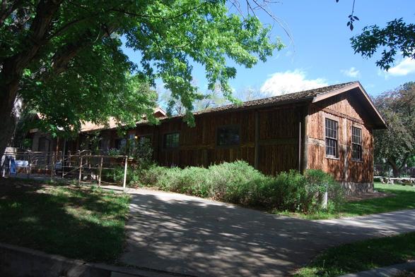 A building that had belonged to an outdoors camp before Los Alamos was taken over by the government for the Manhattan Project.