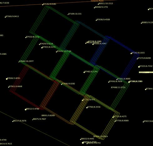 A set of 9 coloured rectangles. They are connected to exoplanets, but I have yet to say why.