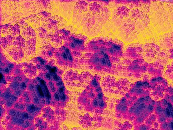 warm glowing mandelbulb nodes