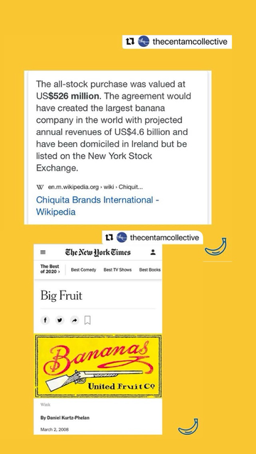 It is an collage of Twitter conversation between the Centamcollective and Chiquita