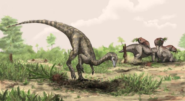 illustration of a slender dinosaur