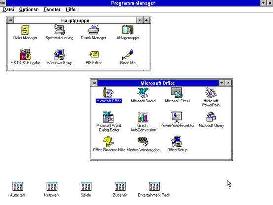 MS Office 4.2 - Programmgruppe in Windows 3.1