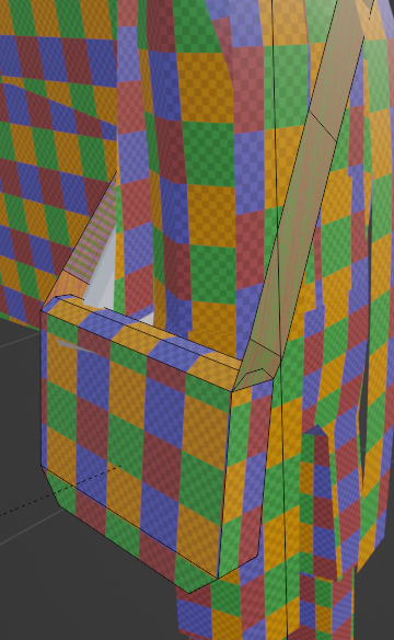 A picture of Sparrow's messenger bag being UV mapped