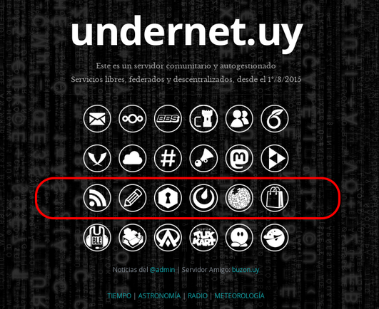 Nuevos servicios en undernet.uy resaltados en rojo