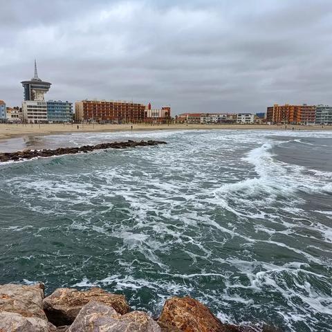 Au bord de la mer Méditerranée, à Palavas-les-flots, par un après-midi hivernal