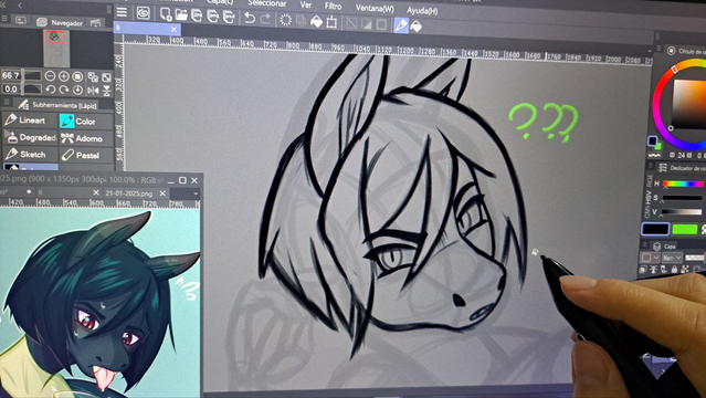 WIP of my OC Mara, a Kelpie