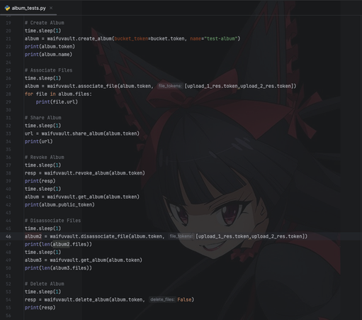 Some sample code using the python SDK