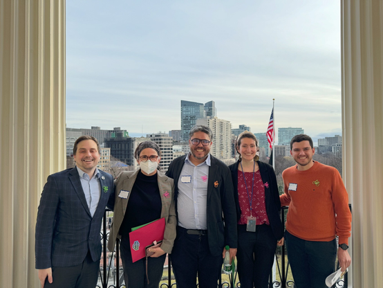 MassBike volunteers in Boston during a previous Lobby Day.