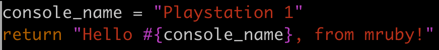 Ruby code for returning a simple string