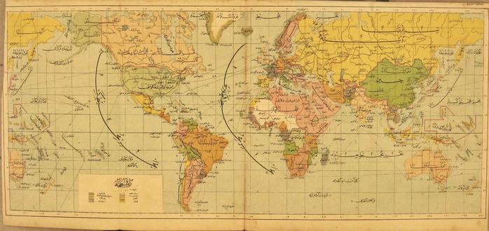 World Map in Ottoman Turkish