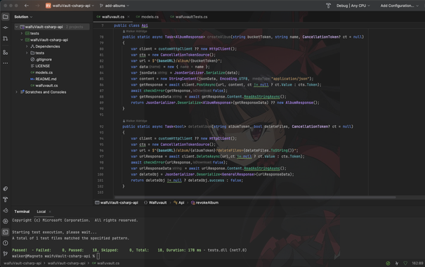 C# code and passing tests