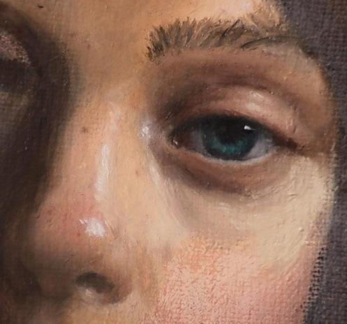 Oil painted blue eye