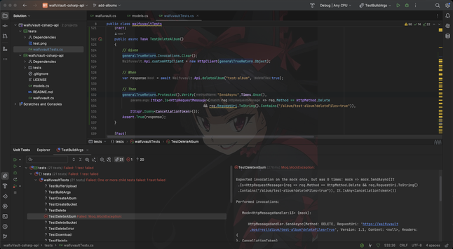 A failing test showing an issue