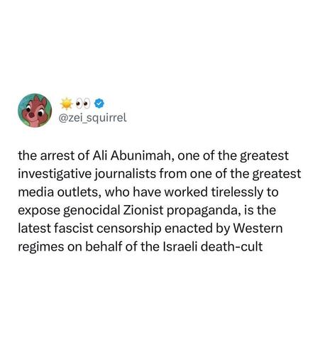 A series of images (and I'm on my phone so I'm sorry for not typing all of them) on Swiss journalist Ali Abunimah being arrested by Swiss cops for publishing on Palestine. Switzerland is not neutral, it is pro-genocide. All journalists should be concerned and outraged about this